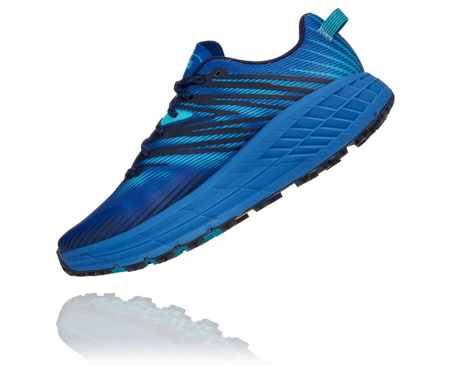 Hoka Australia One One Speedgoat 4 - Mens Trail Shoes Blue - PVJSB-1678